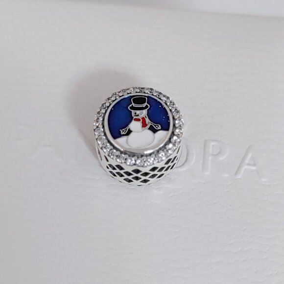 Pandora Snowman Winchester VA Bead Charm Bracelet Pendant S925 Silver with box - Picture 2 of 5